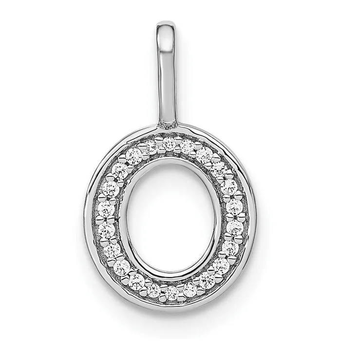 TreasureFineJewelers Necklaces 14K White Gold Diamond Lower Case Letter O Initial Pendant TreasureFineJewelers Necklaces 14K White Gold Diamond Lower Case Letter O Initial Pendant
