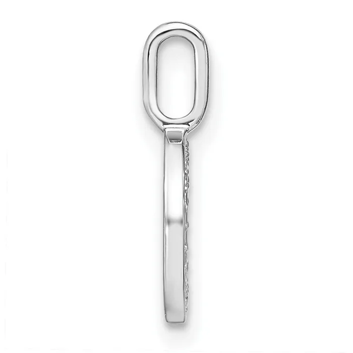 TreasureFineJewelers Necklaces 14K White Gold Diamond Lower Case Letter O Initial Pendant