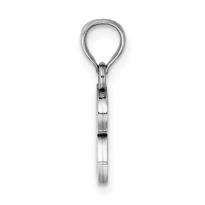 TreasureFineJewelers Necklaces 14K White Gold Polished Block Letter R Initial Pendant
