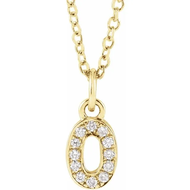 TreasureFineJewelers Necklaces 14K Yellow Gold 04 CTW Natural Diamond Numeral 0 1618 Necklace TreasureFineJewelers Necklaces 14K Yellow Gold 04 CTW Natural Diamond Numeral 0 1618 Necklace