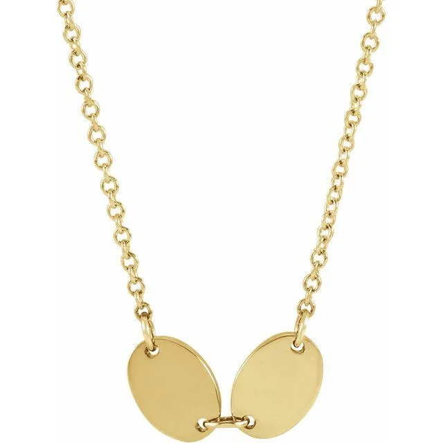 TreasureFineJewelers Necklaces 14K Yellow Gold 2Disc Engravable Family Disc 18 Necklace TreasureFineJewelers Necklaces 14K Yellow Gold 2Disc Engravable Family Disc 18 Necklace