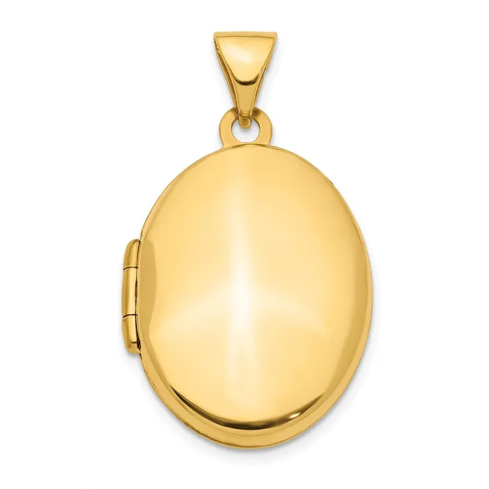 TreasureFineJewelers Necklaces 14k Yellow Gold 21mm Oval Locket Pendant
