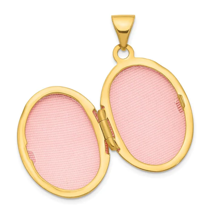 TreasureFineJewelers Necklaces 14k Yellow Gold 21mm Oval Locket Pendant