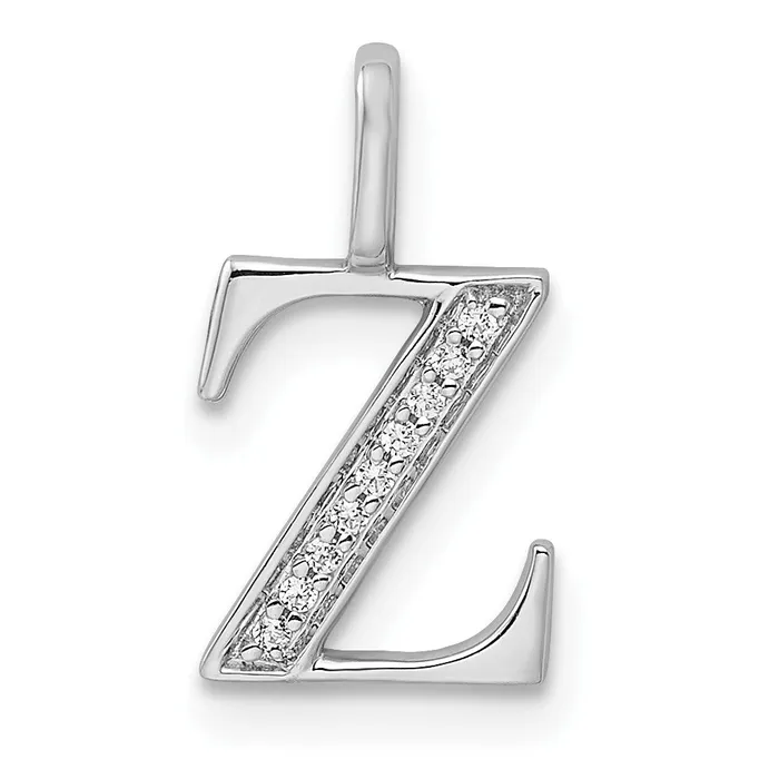 TreasureFineJewelers Necklaces 14k Yellow Gold Diamond Letter Z Initial Pendant TreasureFineJewelers Necklaces 14k Yellow Gold Diamond Letter Z Initial Pendant