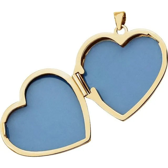 TreasureFineJewelers Necklaces 14k Yellow Gold Heart Locket