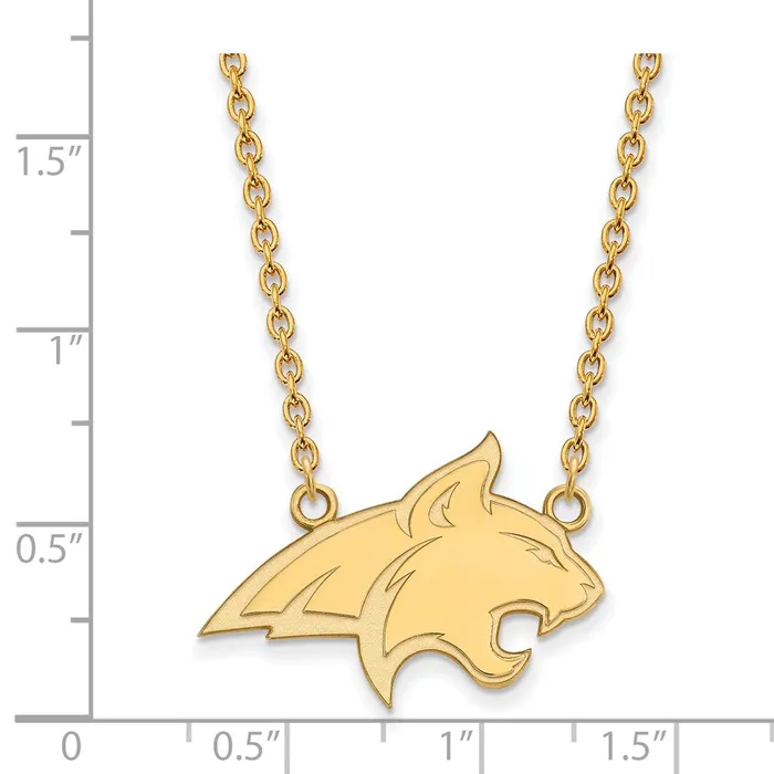 TreasureFineJewelers Necklaces 14K Yellow Gold Montana State University Large Pendant with Necklace