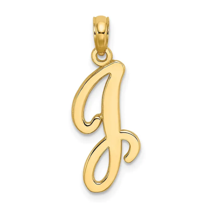 TreasureFineJewelers Necklaces 14k Yellow Gold Script Letter J Initial Pendant TreasureFineJewelers Necklaces 14k Yellow Gold Script Letter J Initial Pendant