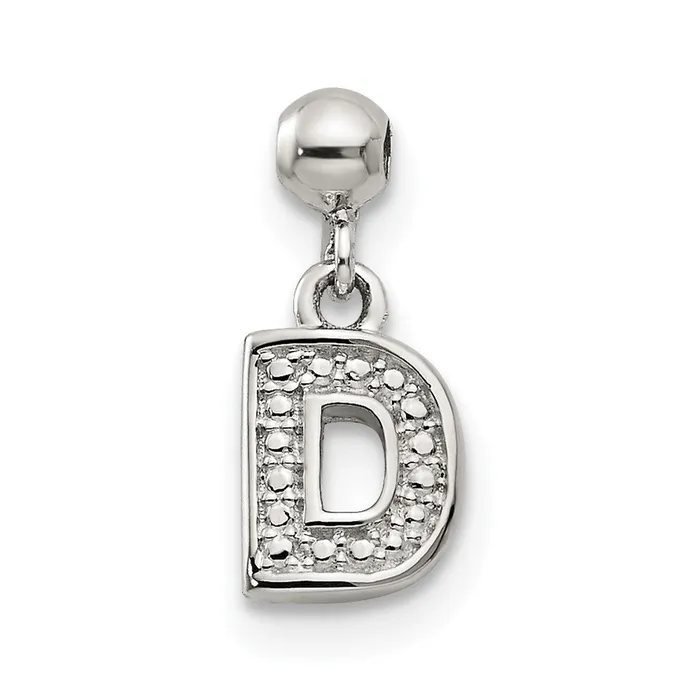 TreasureFineJewelers Necklaces Memento Sterling Silver Letter D Dangle Initial Charm TreasureFineJewelers Necklaces Memento Sterling Silver Letter D Dangle Initial Charm
