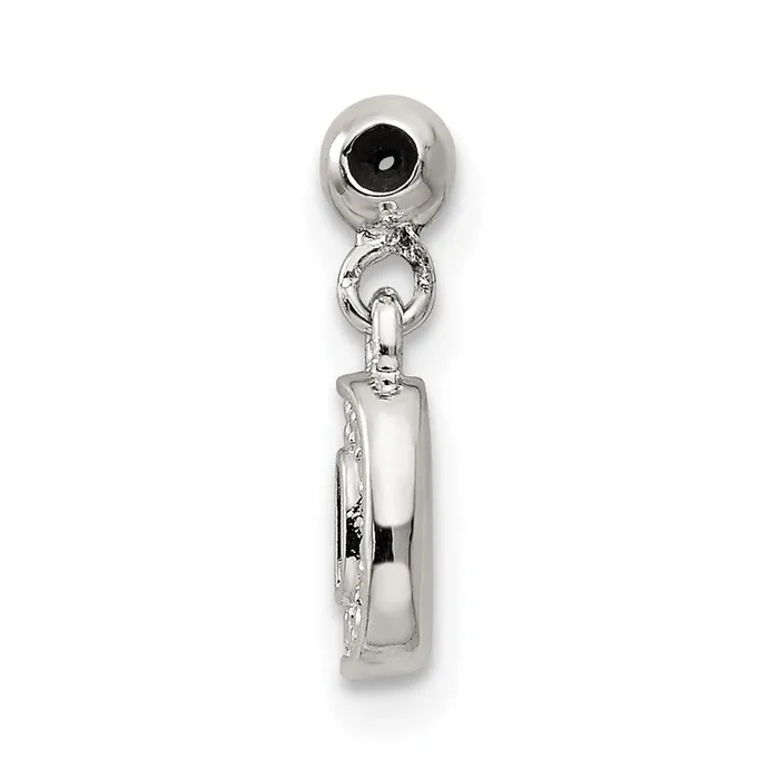 TreasureFineJewelers Necklaces Memento Sterling Silver Letter D Dangle Initial Charm