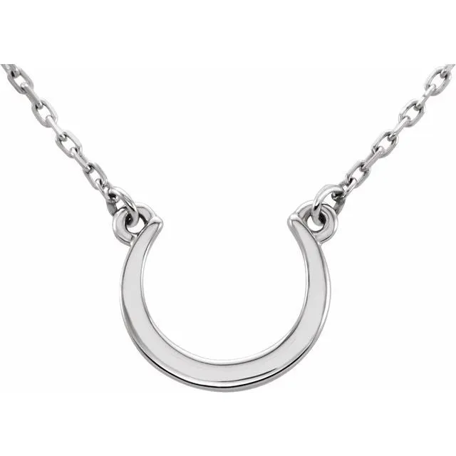TreasureFineJewelers Necklaces Sterling Silver Crescent 18 Necklace