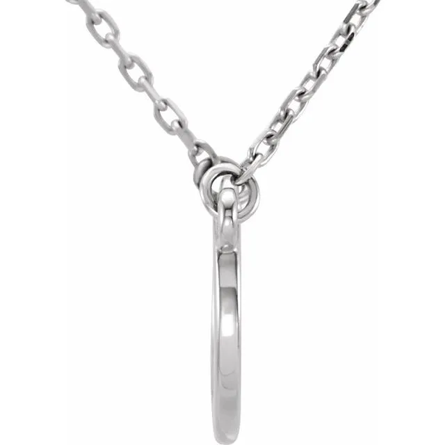 TreasureFineJewelers Necklaces Sterling Silver Crescent 18 Necklace