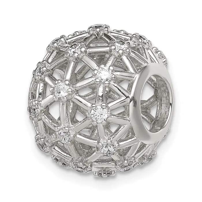 TreasureFineJewelers Necklaces Sterling Silver CZ Slide Pendant