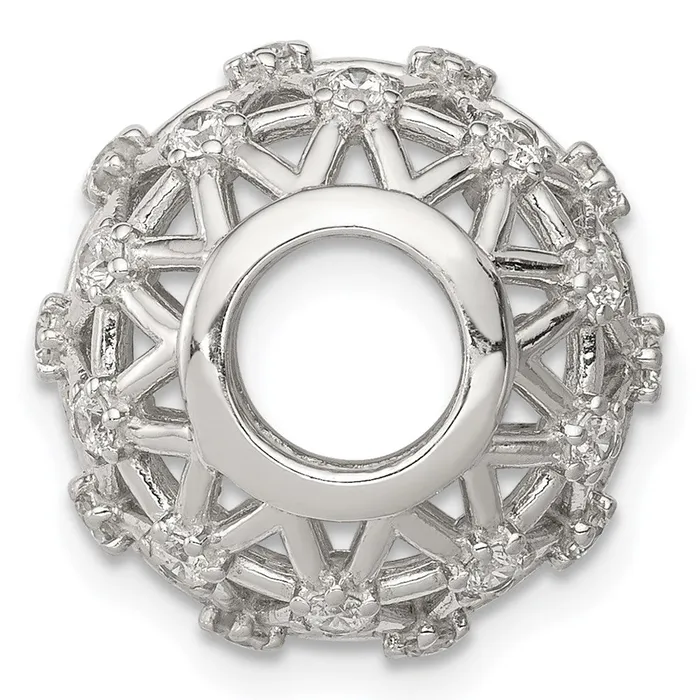 TreasureFineJewelers Necklaces Sterling Silver CZ Slide Pendant