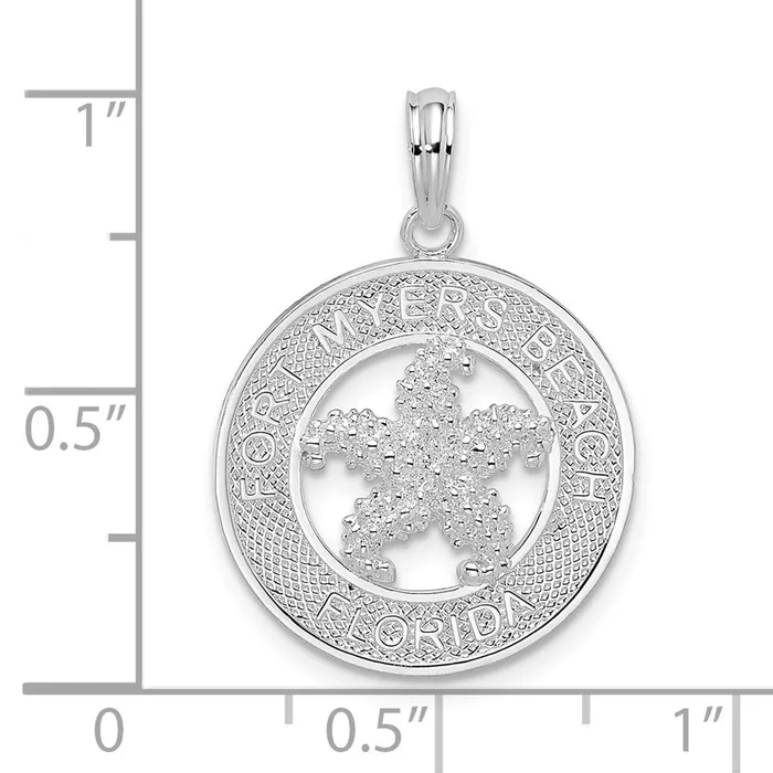 TreasureFineJewelers Necklaces Sterling Silver Fort Myers Beach FL Circle wStarfish Pendant