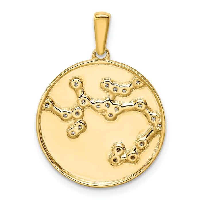 TreasureFineJewelers Necklaces Sterling Silver Goldplated CZ Sagittarius Zodiac Pendant