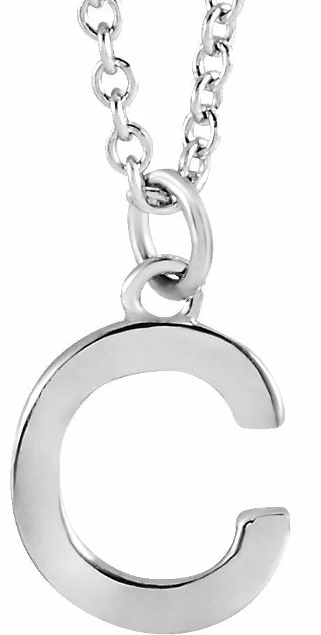 TreasureFineJewelers Necklaces Sterling Silver Initial C Dangle 18 Necklace TreasureFineJewelers Necklaces Sterling Silver Initial C Dangle 18 Necklace