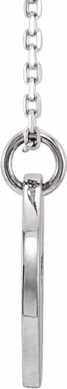 TreasureFineJewelers Necklaces Sterling Silver Pierced Cross Disc 1618 Necklace