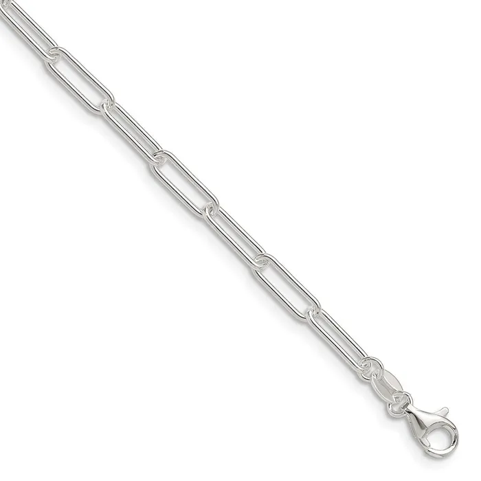 TreasureFineJewelers Necklaces Sterling Silver Polished 35mm Elongated Cable Chain TreasureFineJewelers Necklaces Sterling Silver Polished 35mm Elongated Cable Chain
