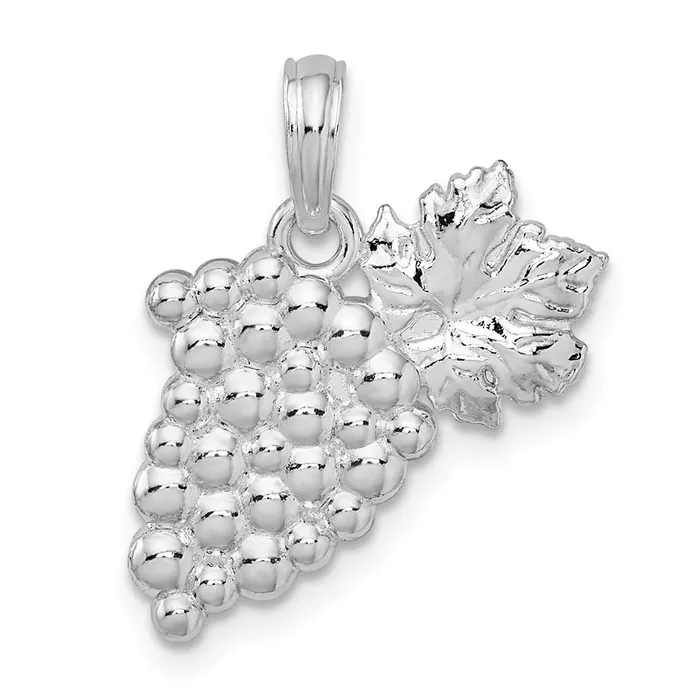 TreasureFineJewelers Necklaces Sterling Silver Polished Bunch of Grapes Pendant TreasureFineJewelers Necklaces Sterling Silver Polished Bunch of Grapes Pendant