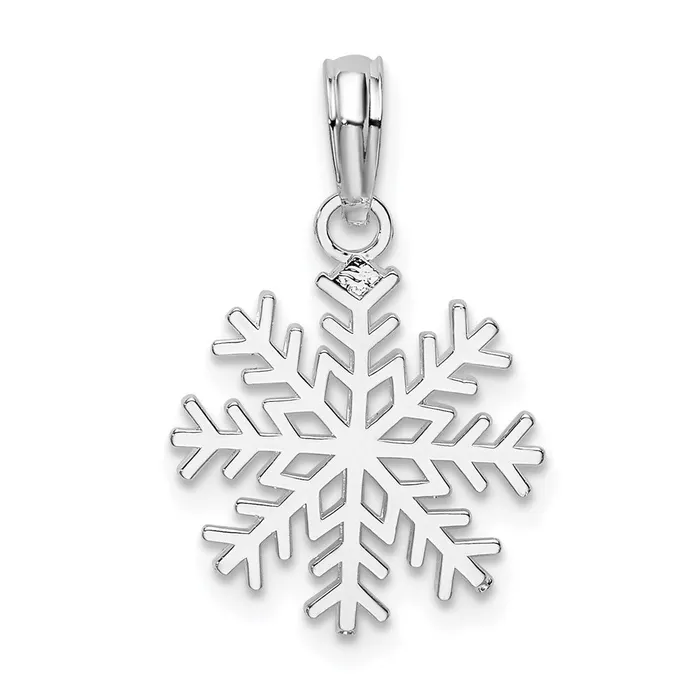 TreasureFineJewelers Necklaces Sterling Silver Polished Cutout Snowflake Pendant TreasureFineJewelers Necklaces Sterling Silver Polished Cutout Snowflake Pendant