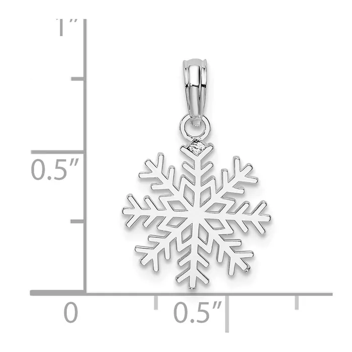 TreasureFineJewelers Necklaces Sterling Silver Polished Cutout Snowflake Pendant