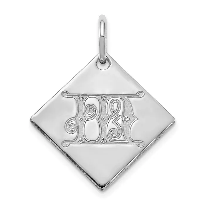 TreasureFineJewelers Necklaces Sterling Silver Polished Gold Letter M Initial Charm TreasureFineJewelers Necklaces Sterling Silver Polished Gold Letter M Initial Charm