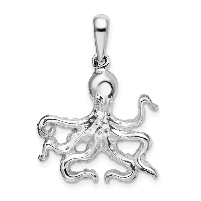 TreasureFineJewelers Necklaces Sterling Silver Polished Octopus Pendant
