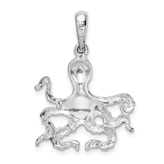 TreasureFineJewelers Necklaces Sterling Silver Polished Octopus Pendant