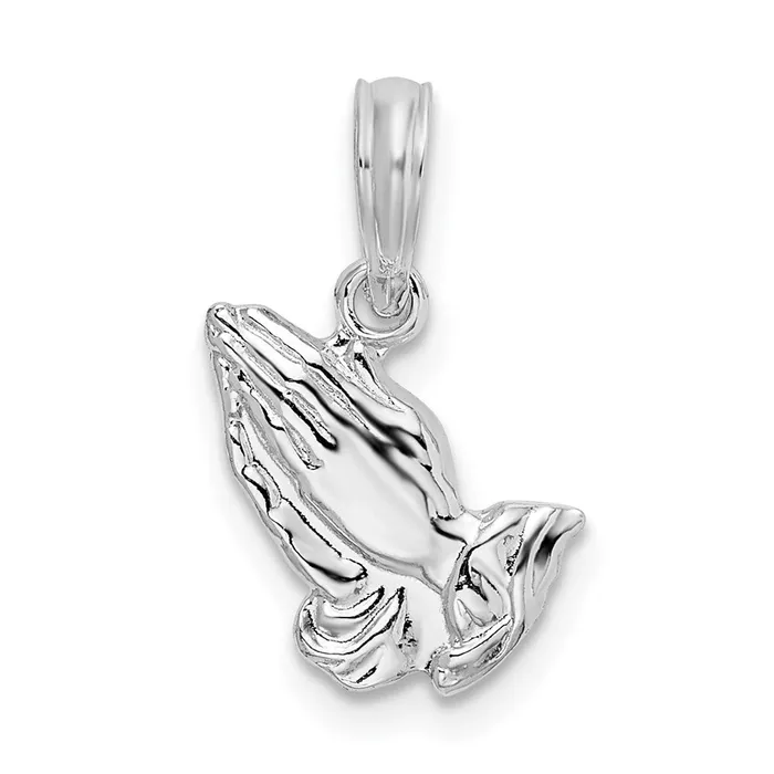 TreasureFineJewelers Necklaces Sterling Silver Polished Praying Hands Pendant TreasureFineJewelers Necklaces Sterling Silver Polished Praying Hands Pendant