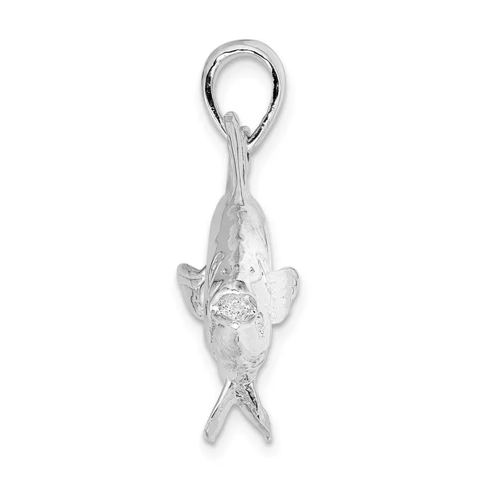 TreasureFineJewelers Necklaces Sterling Silver Polished Skipjack Tuna Fish Pendant
