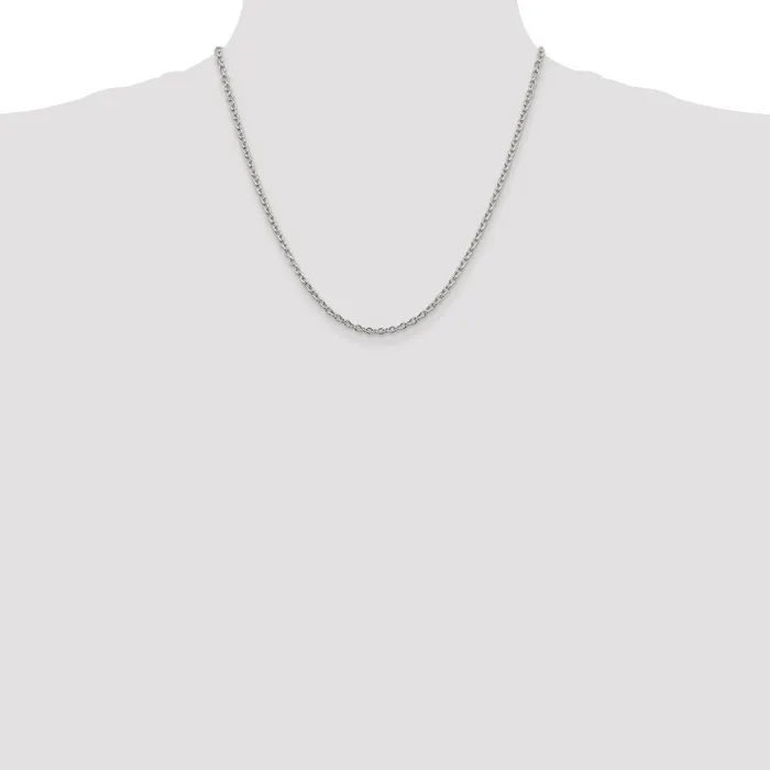 TreasureFineJewelers Necklaces Sterling Silver Rhodiumplated 275mm Cable Chain
