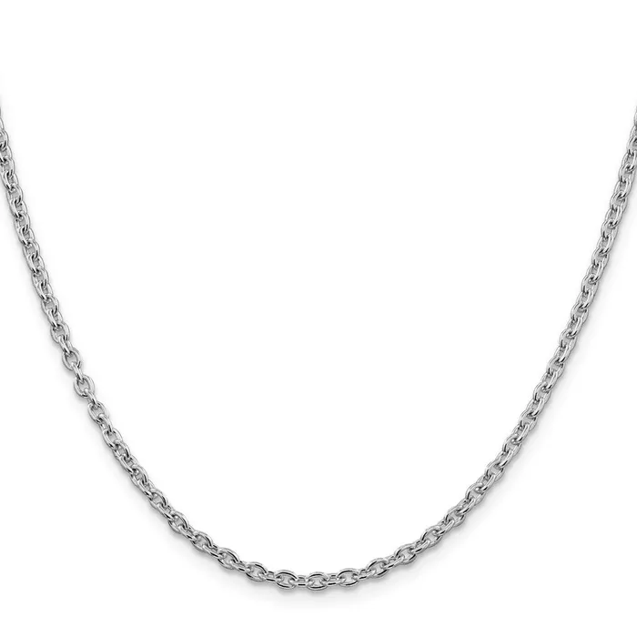 TreasureFineJewelers Necklaces Sterling Silver Rhodiumplated 275mm Cable Chain