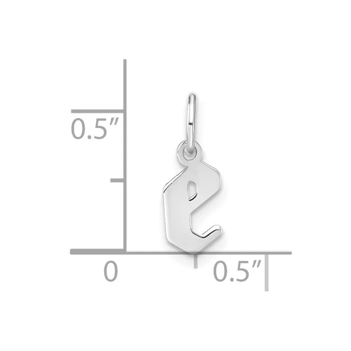 TreasureFineJewelers Necklaces Sterling Silver Rhodiumplated Lower case Letter E Initial Pendant