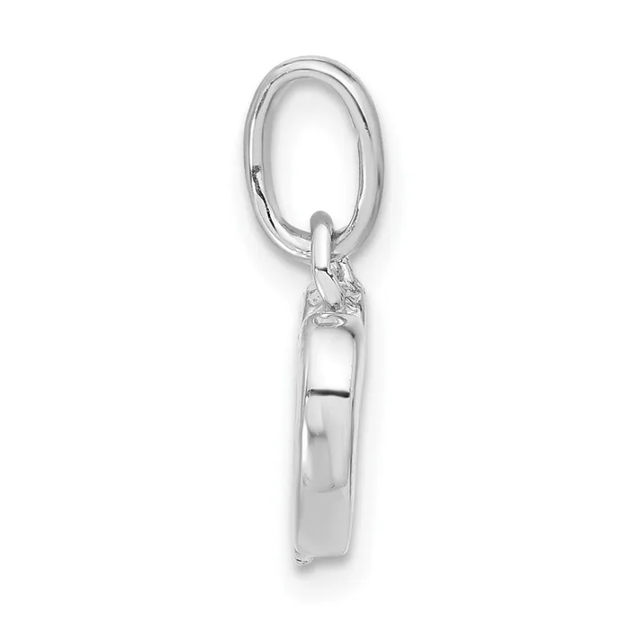 TreasureFineJewelers Necklaces Sterling Silver Rhodium Plated Mother of Pearl Double Heart Charm