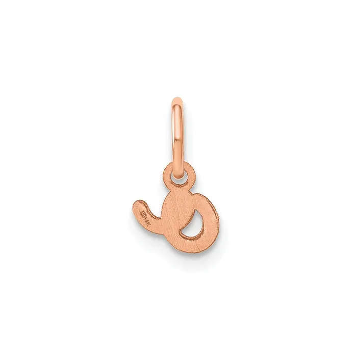 TreasureFineJewelers Necklaces Sterling Silver Roseplated Lower case Letter O Initial Charm