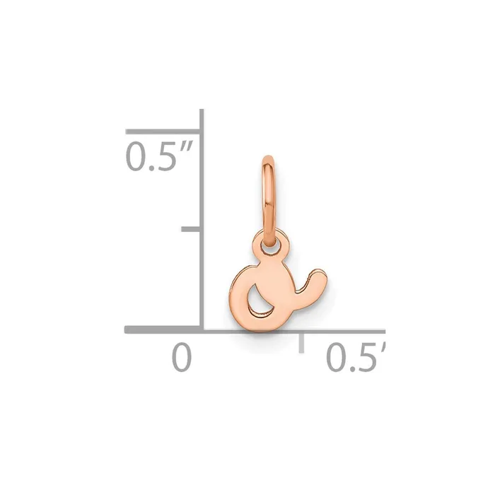 TreasureFineJewelers Necklaces Sterling Silver Roseplated Lower case Letter O Initial Charm