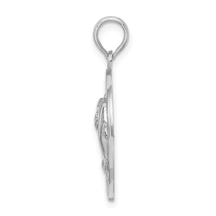 TreasureFineJewelers Necklaces Sterling Silver Textured Key West wDolphins Pendant
