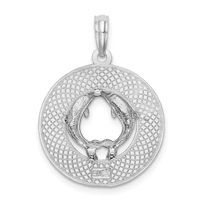 TreasureFineJewelers Necklaces Sterling Silver Textured Key West wDolphins Pendant