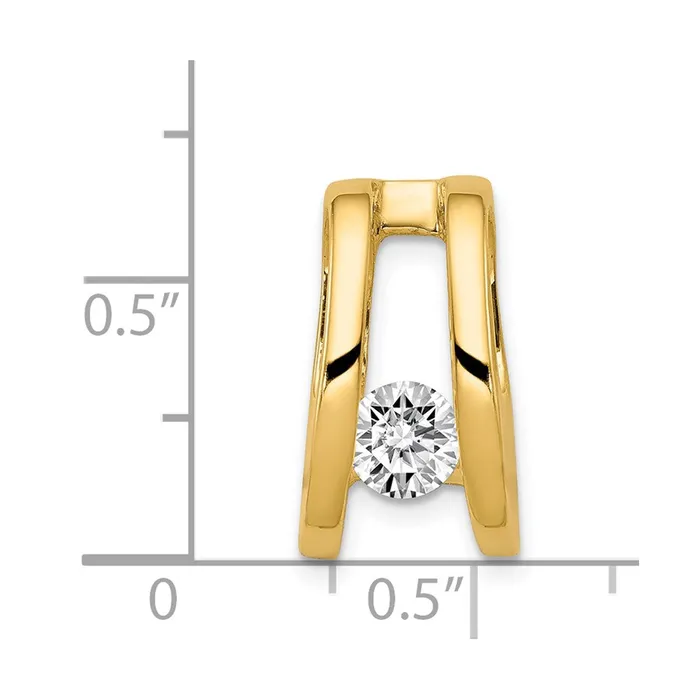TreasureFineJewelers PreStyled Sets 14k Yellow Gold AAA 525mm Diamond Slide