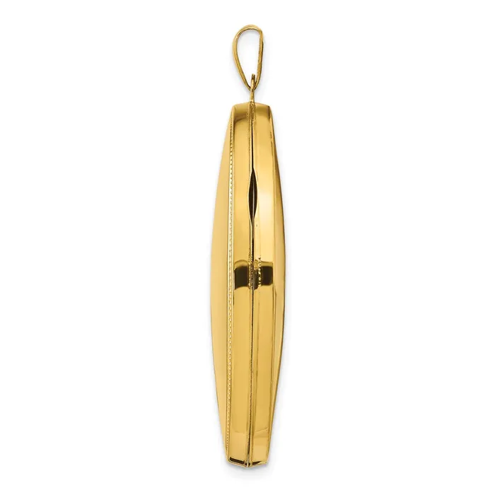 TreasureFineJewelers PreStyled Sets 14k Yellow Gold Oval Heavy Weight Half Scroll Locket