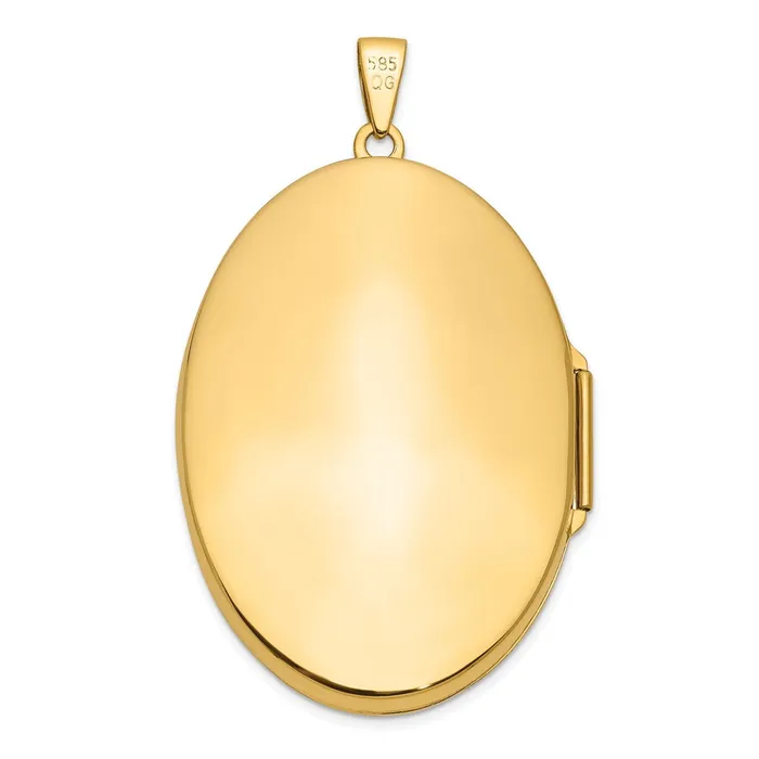 TreasureFineJewelers PreStyled Sets 14k Yellow Gold Oval Heavy Weight Half Scroll Locket