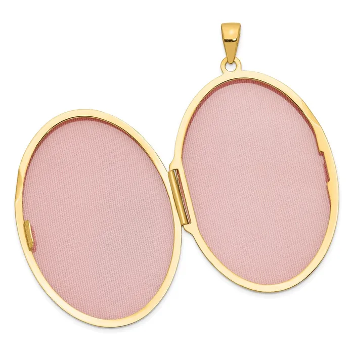 TreasureFineJewelers PreStyled Sets 14k Yellow Gold Oval Heavy Weight Half Scroll Locket