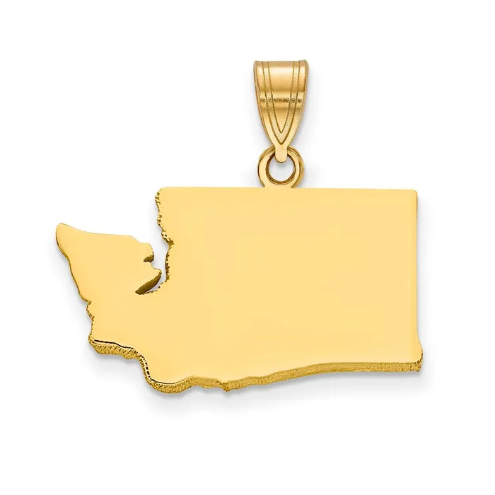 TreasureFineJewelers PreStyled Sets 14k Yellow Gold Washington State Pendant TreasureFineJewelers PreStyled Sets 14k Yellow Gold Washington State Pendant