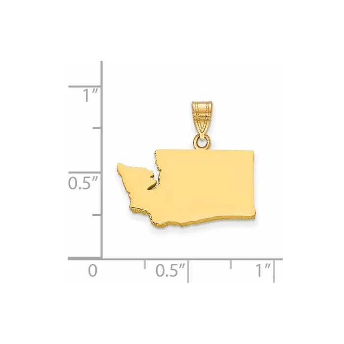 TreasureFineJewelers PreStyled Sets 14k Yellow Gold Washington State Pendant