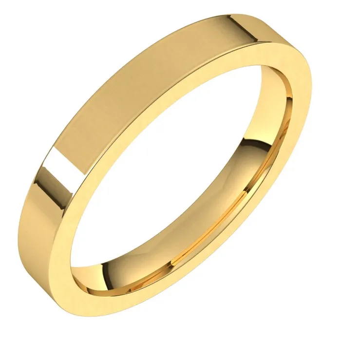 TreasureFineJewelers Rings 10K Yellow Gold 3 mm flat comfort fit Wedding Band TreasureFineJewelers Rings 10K Yellow Gold 3 mm flat comfort fit Wedding Band