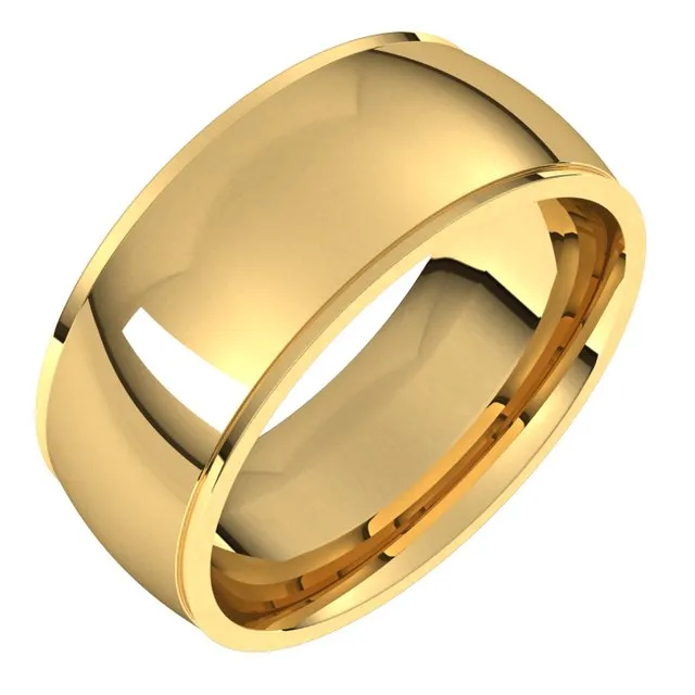 TreasureFineJewelers Rings 10K Yellow Gold 8 mm Half Round Edge Comfort Fit Wedding Band TreasureFineJewelers Rings 10K Yellow Gold 8 mm Half Round Edge Comfort Fit Wedding Band