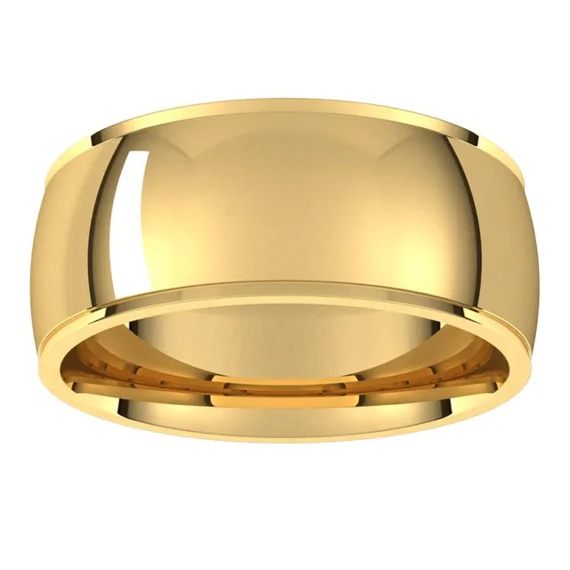 TreasureFineJewelers Rings 10K Yellow Gold 8 mm Half Round Edge Comfort Fit Wedding Band