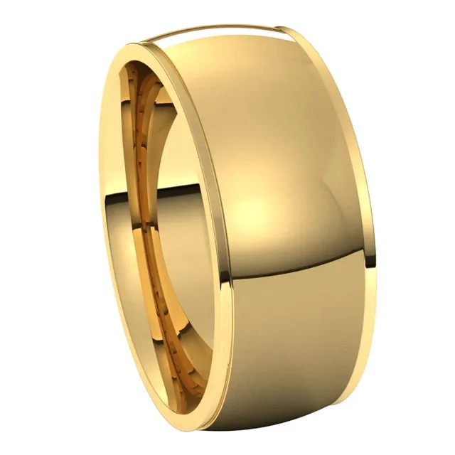 TreasureFineJewelers Rings 10K Yellow Gold 8 mm Half Round Edge Comfort Fit Wedding Band