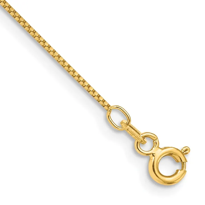 TreasureFineJewelers Rings 14K 10 inch 7mm Box with Spring Ring Clasp Anklet TreasureFineJewelers Rings 14K 10 inch 7mm Box with Spring Ring Clasp Anklet