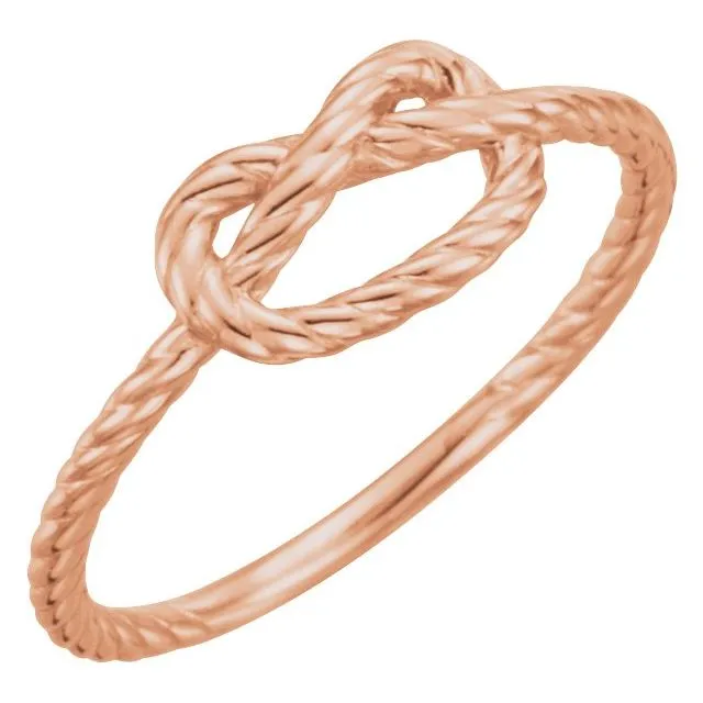 TreasureFineJewelers Rings 14K Rose Rope Knot Ring